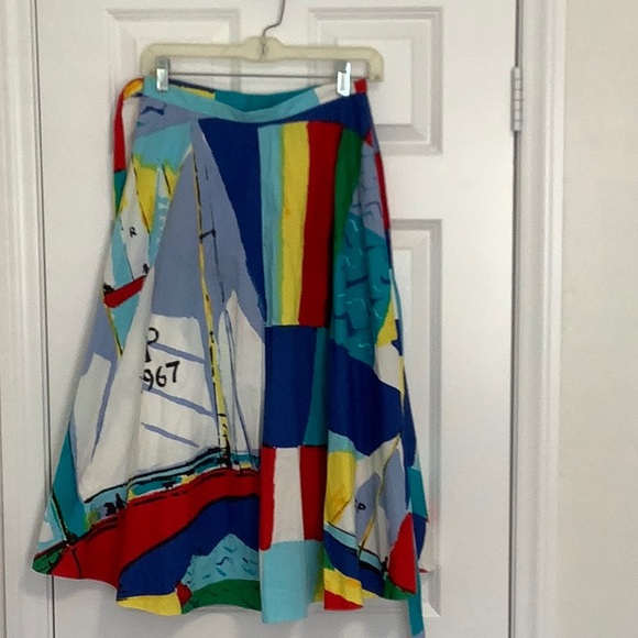 Ralph Lauren Blue Label wrap yachting skirt size 6 - Picture 2 of 5
